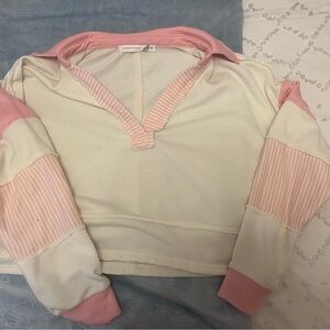 Altar'd State Pink and Cream Blouse
